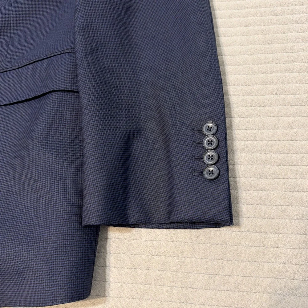 J. Hilburn Navy Blazer-Vitale Barberis Canonico wool-46R-Custom Lining